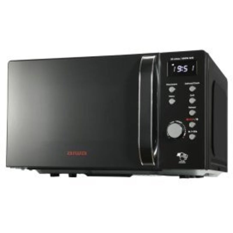 Aiwa AMW-202DG/BK, Mikrowelle Digital mit Grill, 20L, 700W, Sicherheitsverriegelung, 25,5CM Schale, Grillrost aus Edelstahl, Express Cooking mit 8
