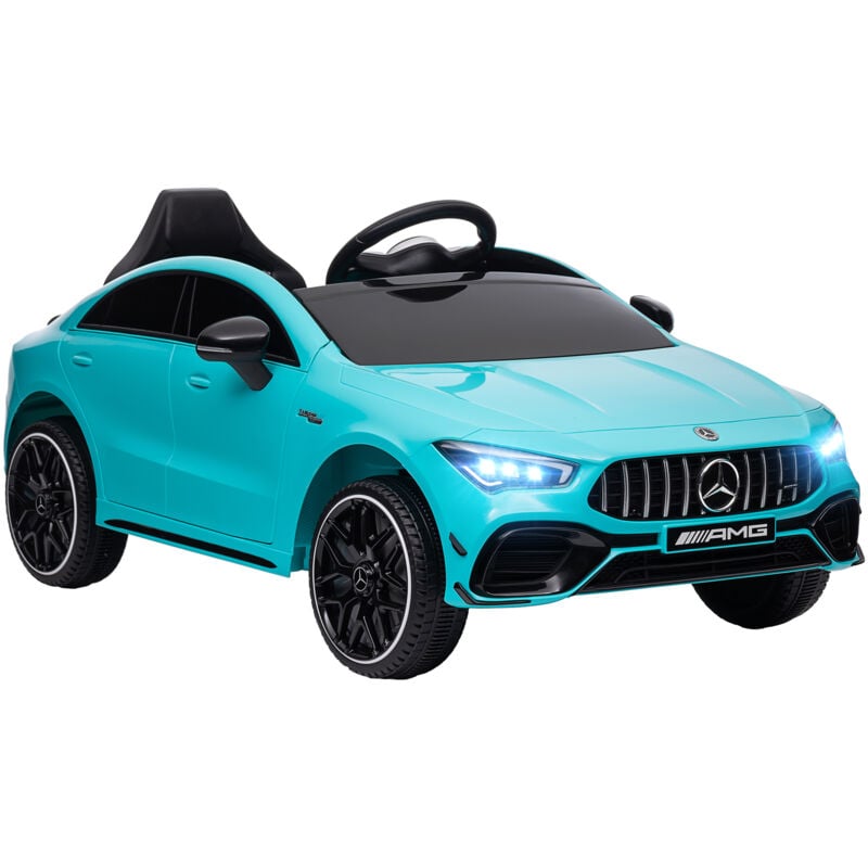 AIYAPLAY Kinder Elektroauto Mercedes-benz AMG CLA 45, 12V Kinderauto mit 2,4GHz Fernbedienung, Musik, Elektrofahrzeug mit Leuchte, USB/MP3-Anschluss,