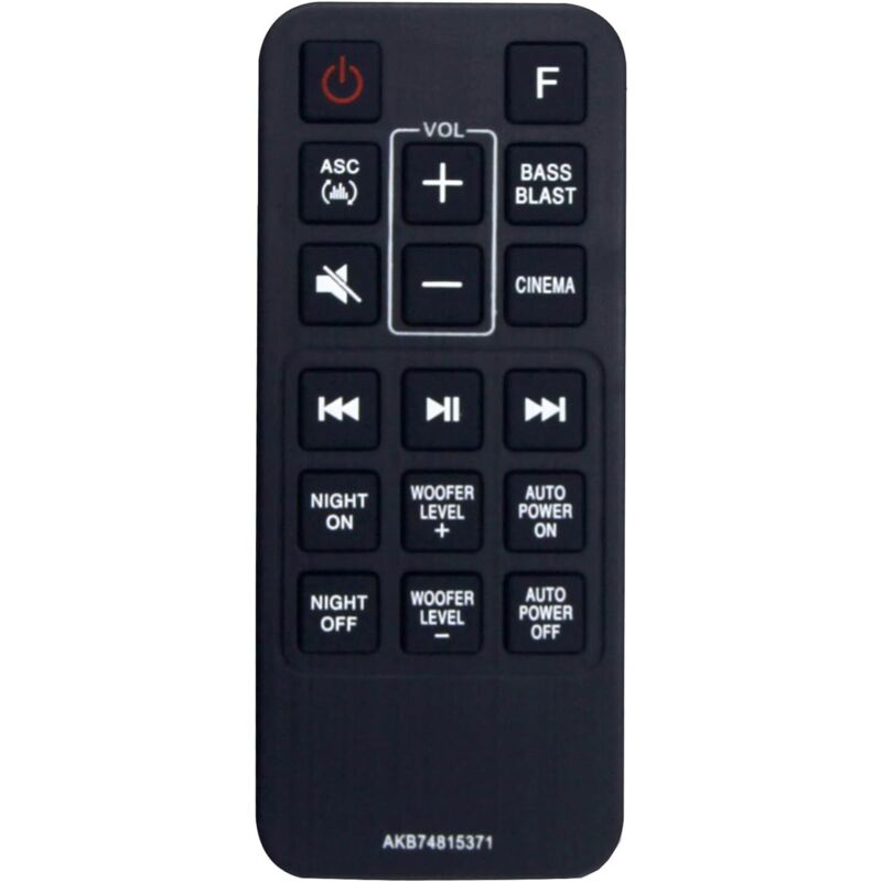 AKB74815371 Ersatzfernbedienung für LG Soundbar SPJ4B-W SPH4B-W SPH4BW SPJ4BW SJ4 SJ3 SL3D SK4D