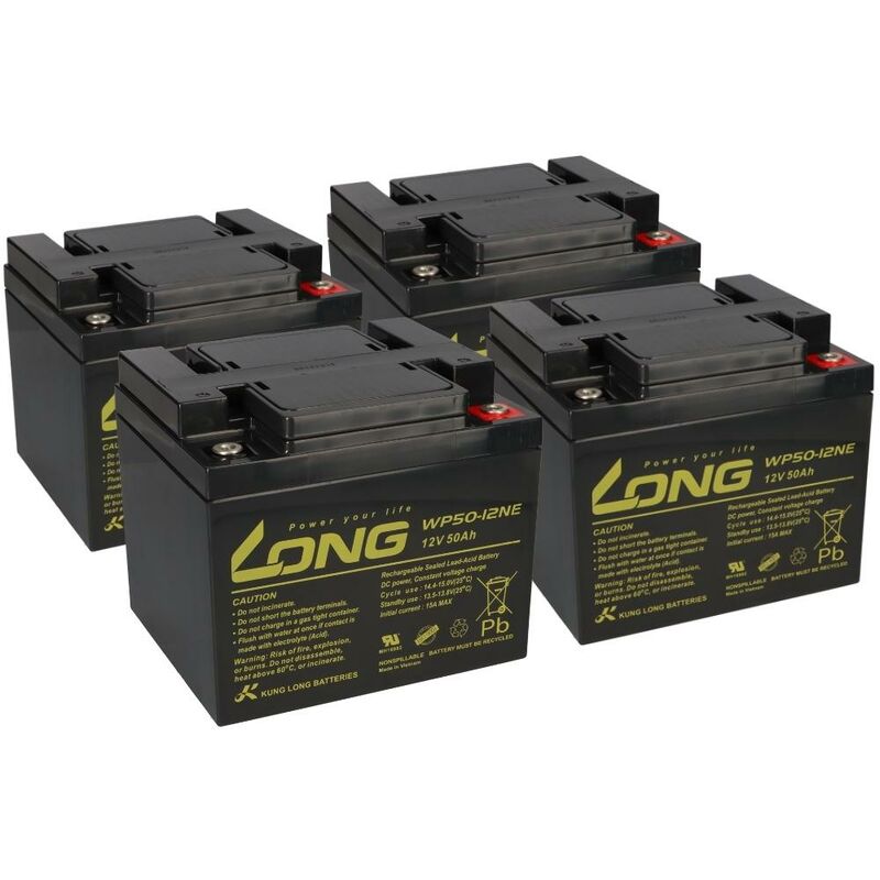 Kunglong - Akku Batterie Roller Elektromobil E-Scooter 1954 4x 12V 50Ah 48V agm Blei Bleigel