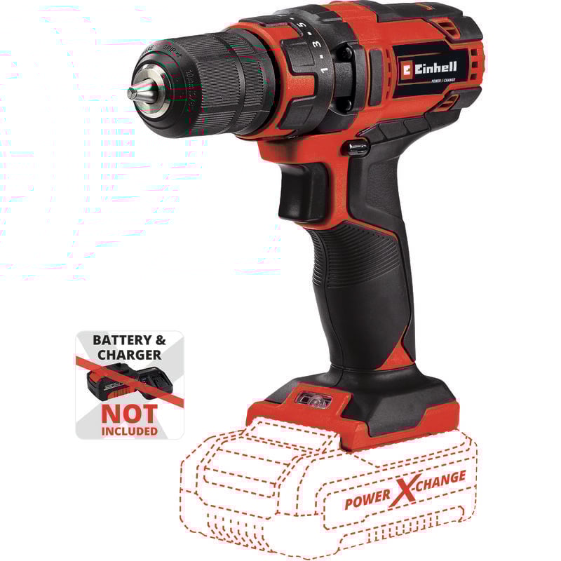 Akkuschrauber tc-cd 18/35 Li-Solo Power X-Change (Li-Ion, 18 v, 550 min.-1, 35 Nm, 10 mm Bohrfutter, ohne Akku und Ladegerät) - Einhell