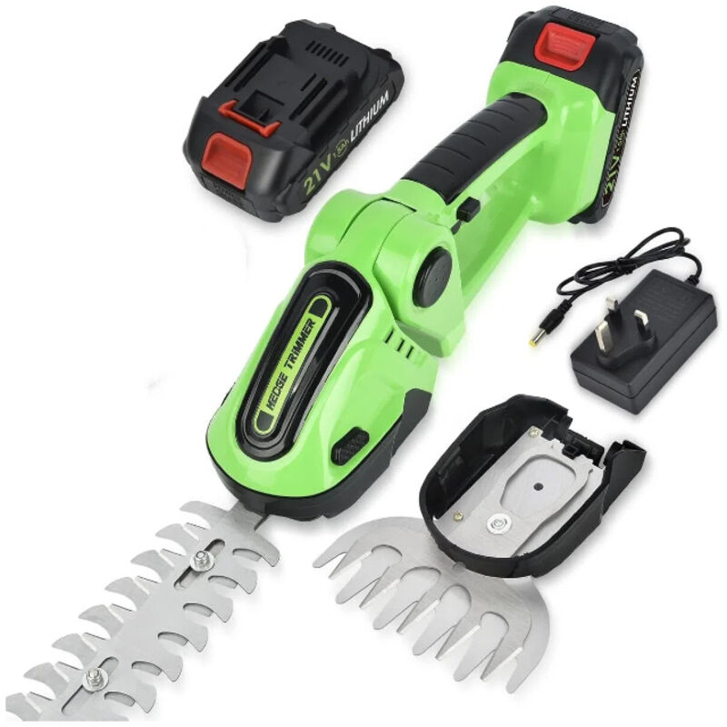 Akku-Heckenschere, 2-in-1-Akku-Heckenschere mit Akku und Ladegerät, 1 Stück 6000 mAh Heckenschere/Rasenmäher