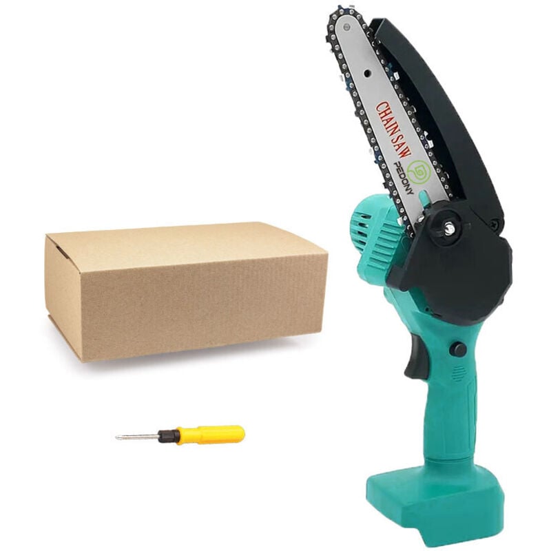 Mawiron - Akku-Kettensäge, 4-Zoll Akku-Kettensäge, tragbare elektrische Mini-Kettensäge (ohne Batterie) für Zweige, Höfe, Häuser und Gärten,