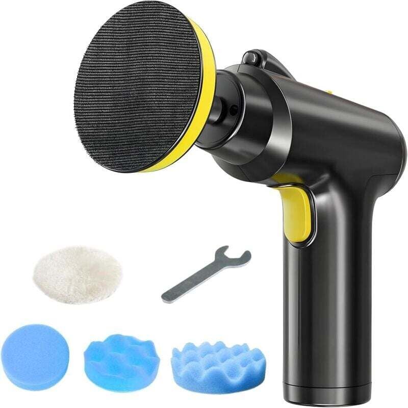 Akku-Poliermaschine, 20.000 U/min, 4.000 mAh, 3 Geschwindigkeitsstufen, zum Entfernen von Kratzern, Polieren und Wachsen XXW