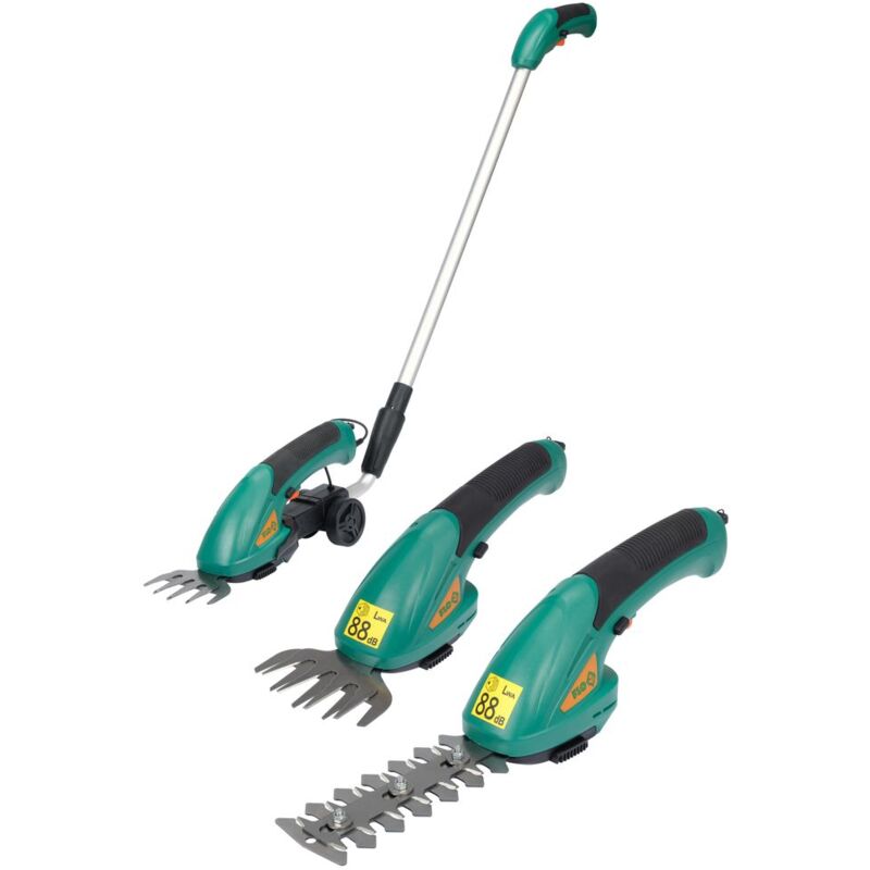 2in1 Akku Rasenschere und Heckenschere mit Teleskoparm Akku 3,6V Li-Ion Strauchschere Grasschere Gartenschere