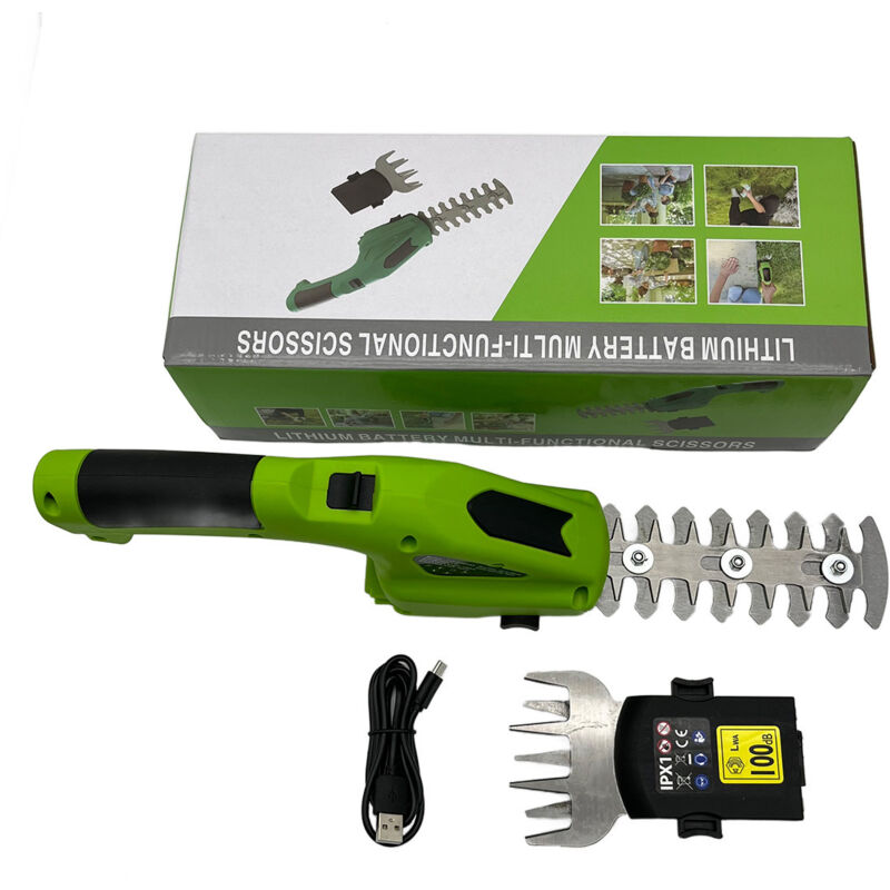 Akku-Rasentrimmer, 2-in-1 Akku-Grasschere und Heckenschere, abnehmbarer Teleskopstiel, zum Schneiden von Gras/Sträuchern