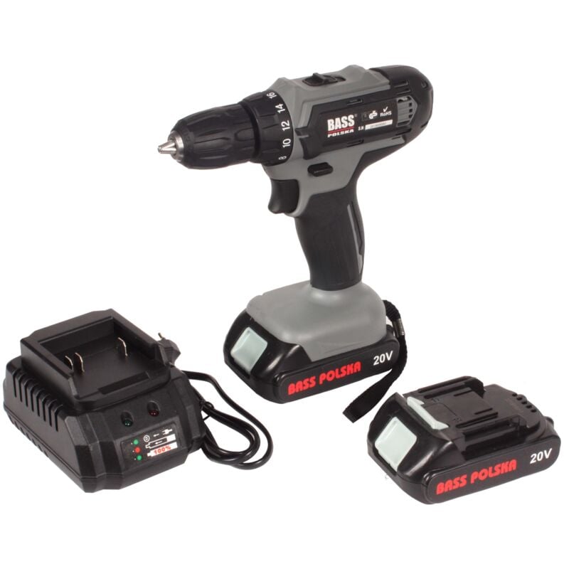 Akkuschrauber 20V, Li-Ion, 24 Nm + 2 Akkus