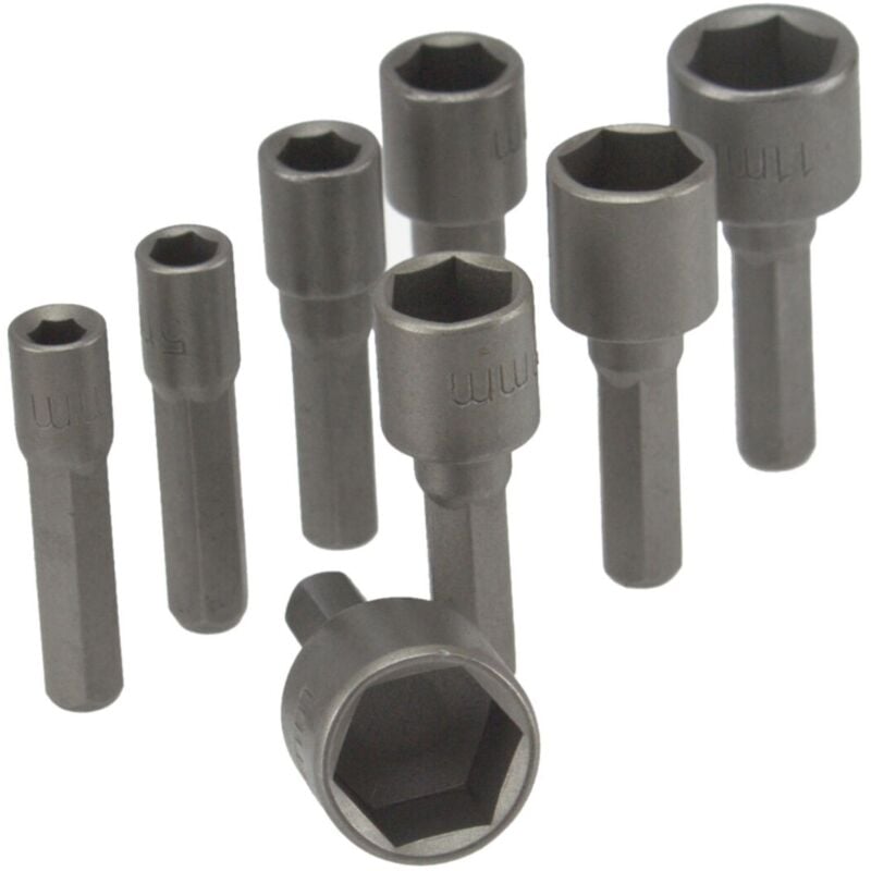 Work-it - Akkuschrauber Bit Nuss Satz 8 teilig Steckschlüssel Bitsatz