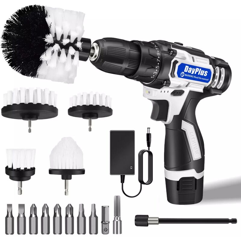 Day Plus - Akkuschrauber Li Bohrschrauber Bohrmaschine 2 Gang Schnellladegerät 1500 mAh de