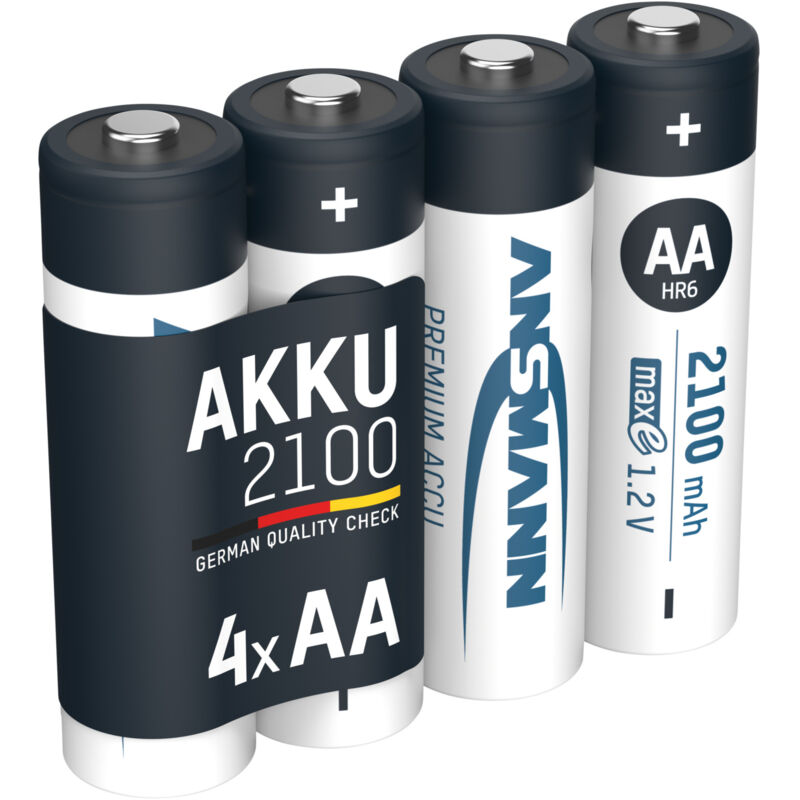 Ansmann - Akku aa 2100mAh Mignon NiMH 1,2V – 1000x wiederaufladbar (4 Stück)