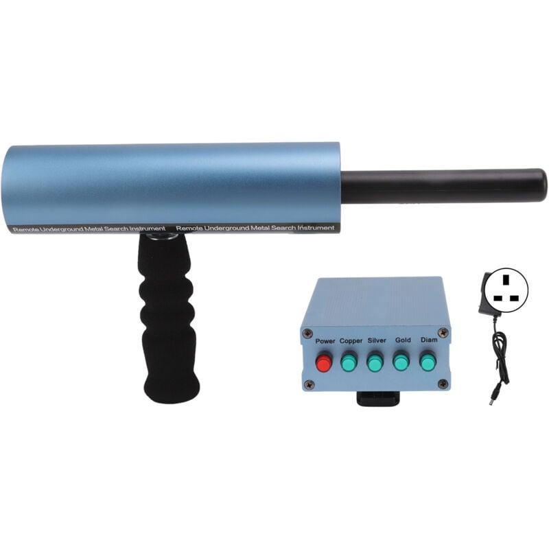 AKS Metalldetektor, 14 m Tiefe, 800 m Reichweite, Aluminium-Metalldetektor, 100-240 V Scanner-Ausrüstung, blauer britischer Stecker.