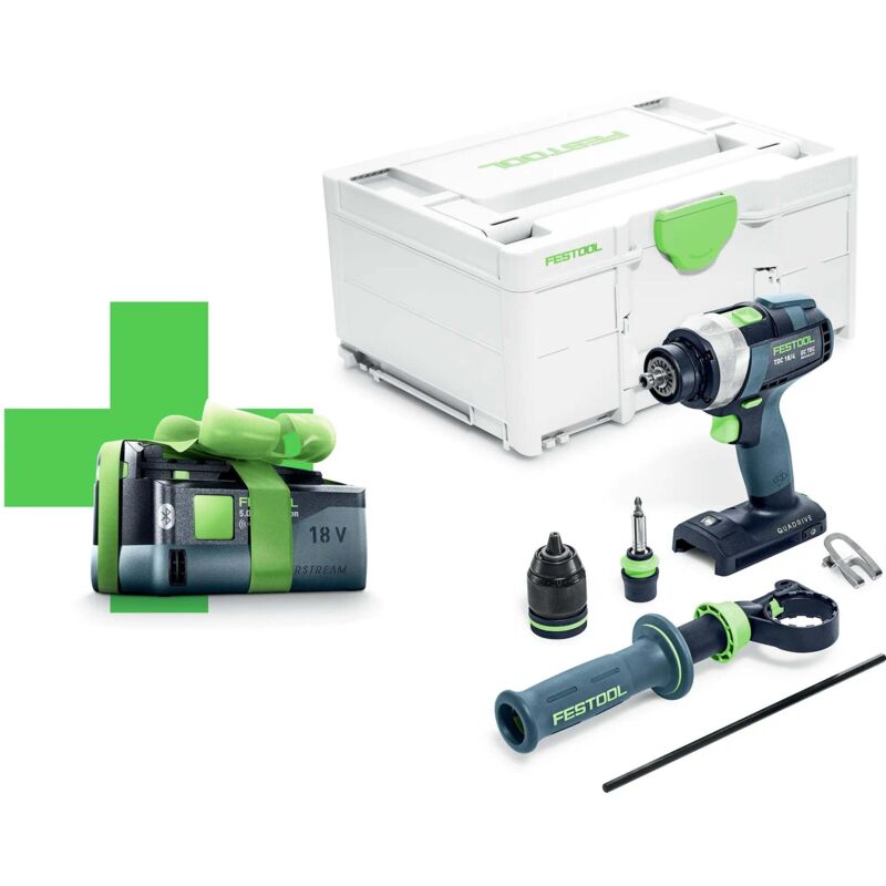 Akku-Bohrschrauber tdc 18/4 I-Basic-5 quadrive (Gratis Akku Aktion) - Festool