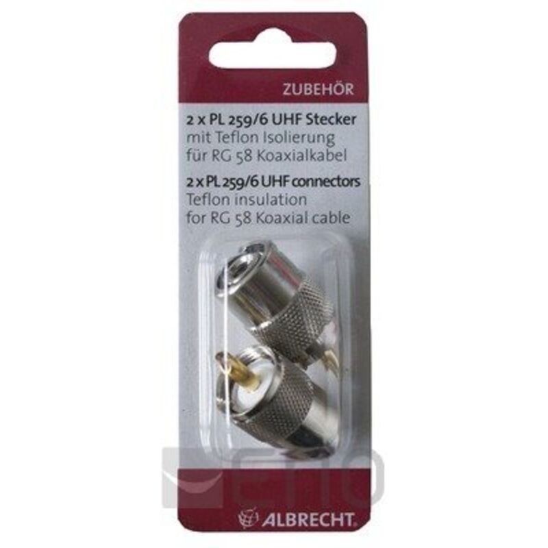 Albrecht PL-Stecker PL259/6 Zweier-Blisterset 50120