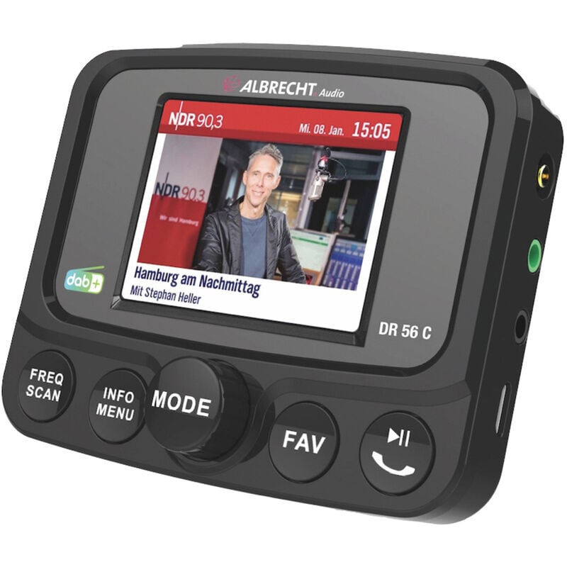 Dr 56 c dab+ Empfänger Bluetooth Musikstreaming, Freisprechfunktion, Ladefunktion, Saugnapf - Albrecht