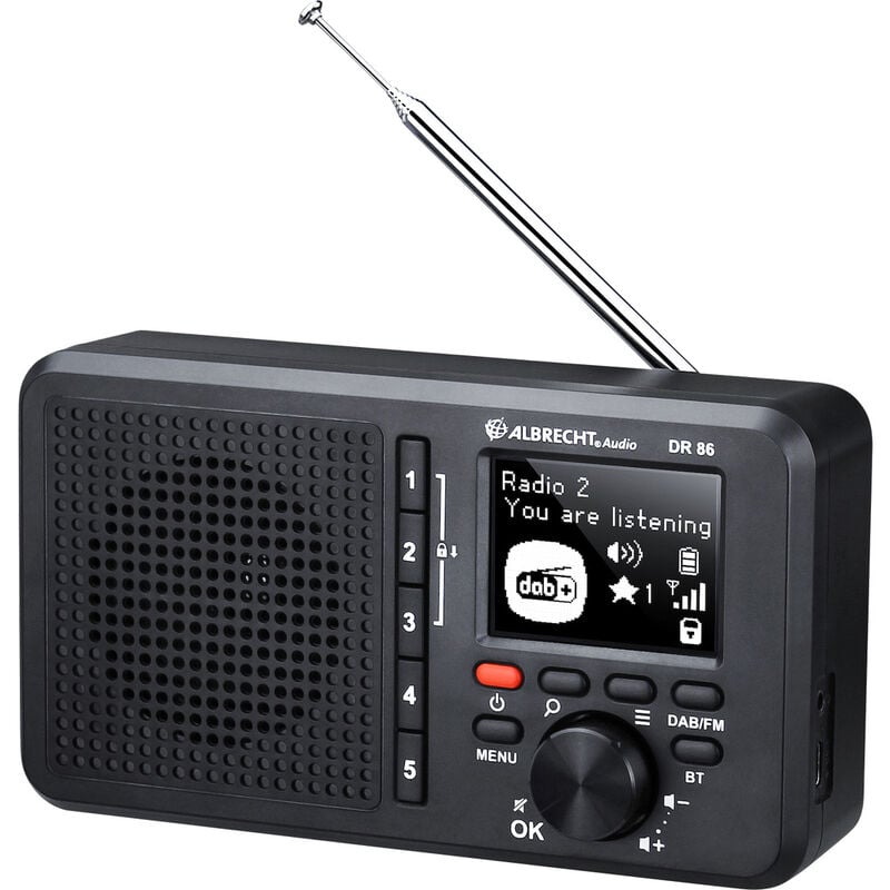 Dr 86 Tischradio dab+, ukw wiederaufladbar Schwarz - Albrecht