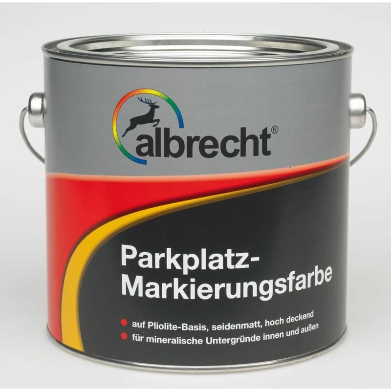 Albrecht - Markierungsfarbe 2,5 l weiß seidenmatt Straßenfarbe Bodenlack