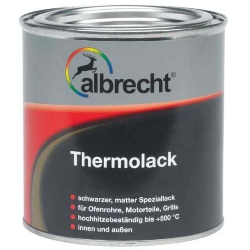 Albrecht - Thermolack 125 ml schwarz matt Lack Grilllack Speziallack Innen Außen