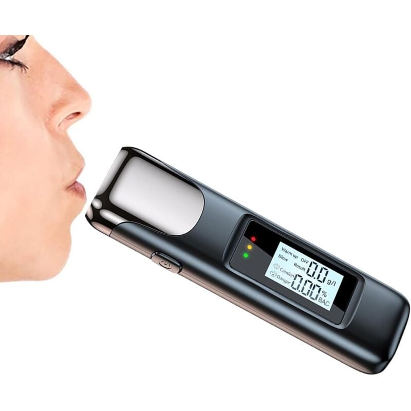Alkoholtester, Alkoholtester für Alkohol Hochpräziser tragbarer Alkoholtester mit digitaler LCD-Anzeige Getränkedetektor, Alkoholprüfer, USB,