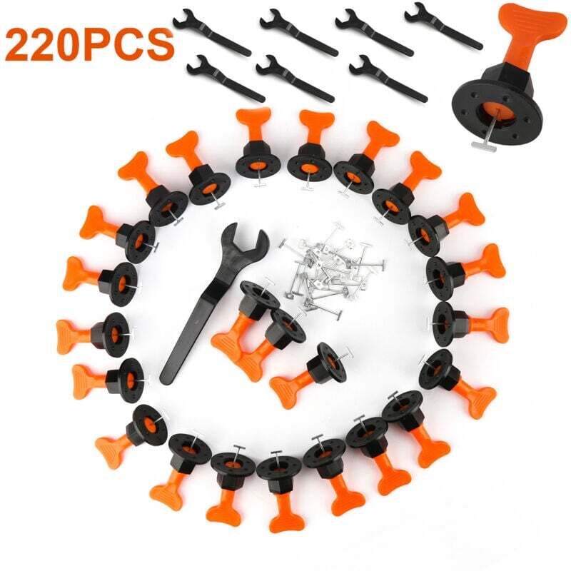 ALOVZE Wiederverwendbares Fliesen-Nivelliersystem-Set, T-Fliesen-Nivellierer, Keramik-Wandkonstruktion, 220 Stück