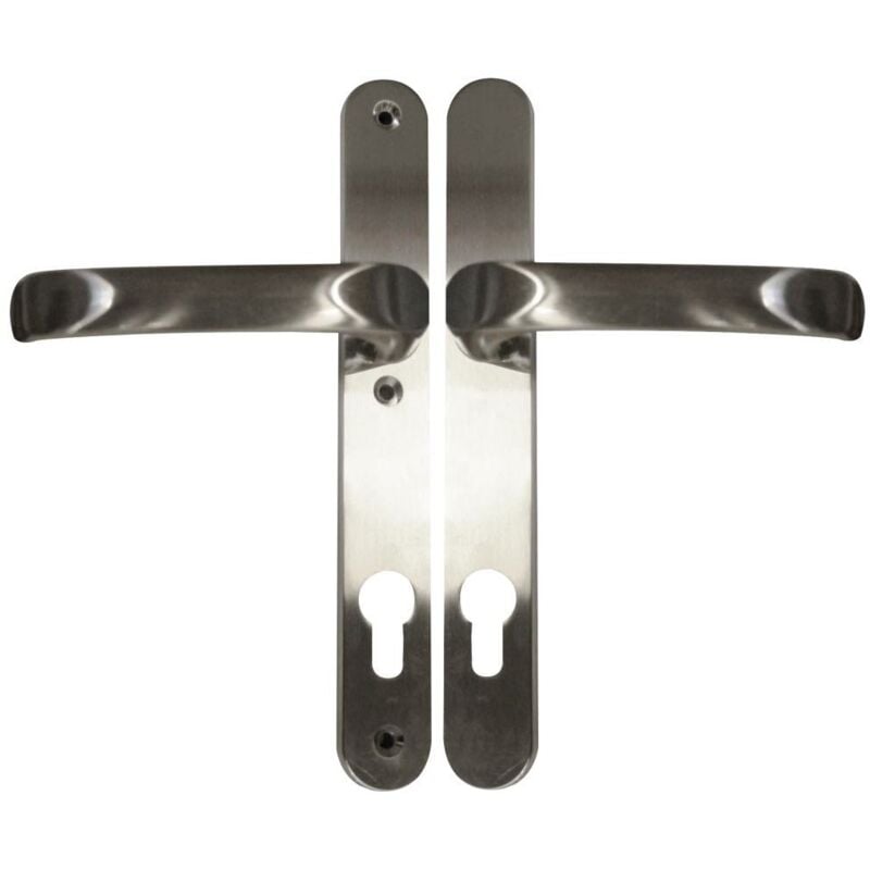 Alpertec - Schmalrahmengarnitur Oval Drücker/Drücker Edelstahl silber Türbeschläge