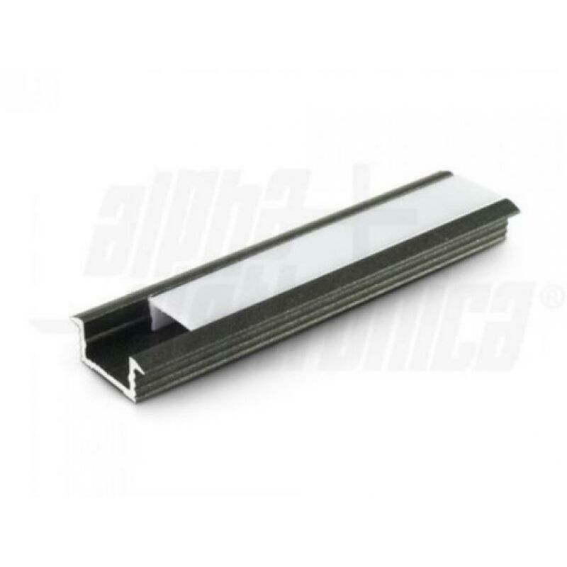 Alpha Elettronica - Alpha electronic aluminiumprofil 2mt schwarz mit matter abdeckung jo380/102n-12p