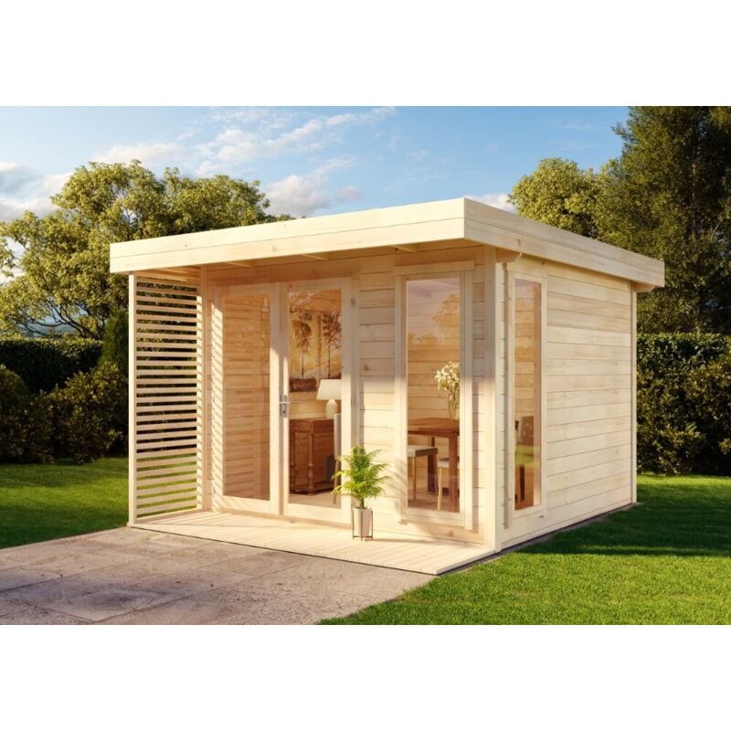 Alpholz Gartenhaus Aldo-28 d Gartenhaus aus Holz, Holzhaus mit 28 mm Wandstärke Blockbohlenhaus