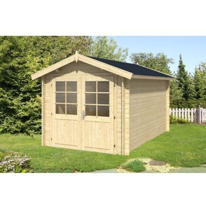 Gartenhaus Bremen-28 c Gerätehaus aus Holz, Geräteschrank mit 28 mm Wandstärke, Gartenhaus mit Montagematerial - Alpholz