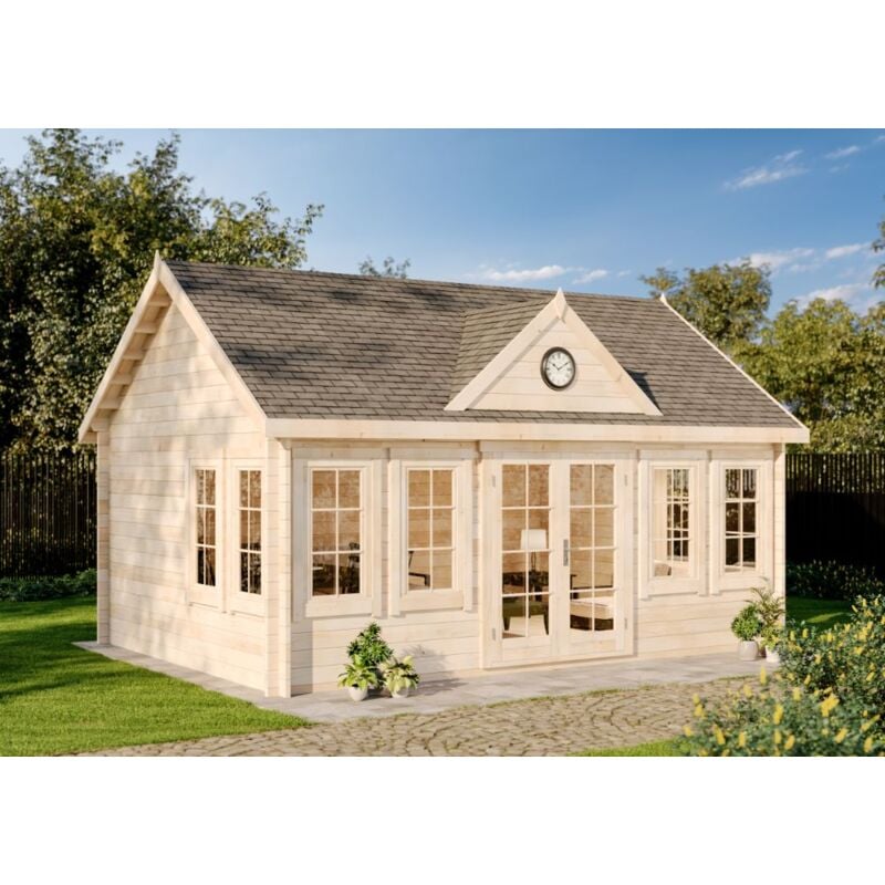 Gartenhaus clockhouse® xl Gartenhaus aus Holz, Holzhaus mit 44 mm Wandstärke, Blockbohlenhaus mit Montagematerial - Alpholz