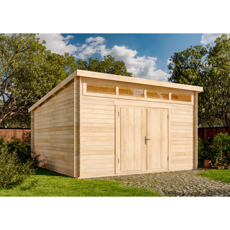 Gartenhaus Modell Maria-Viva28 Gartenhaus aus Holz, Holzhaus mit 28 mm Wandstärke, Blockbohlenhaus mit Montagematerial - Alpholz