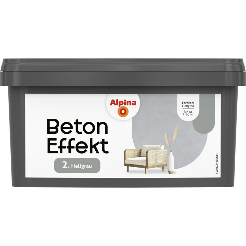 Alpina Wandfarbe Beton Effekt hellgrau 1 L Innen