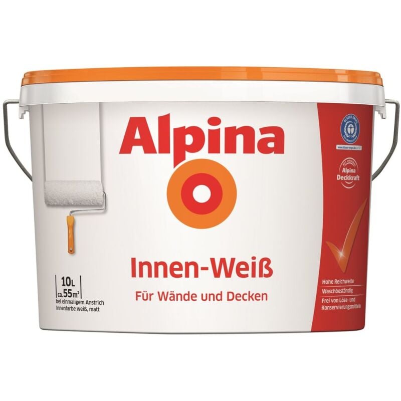 Alpina Wandfarbe Innenweiß 10 L weiß matt