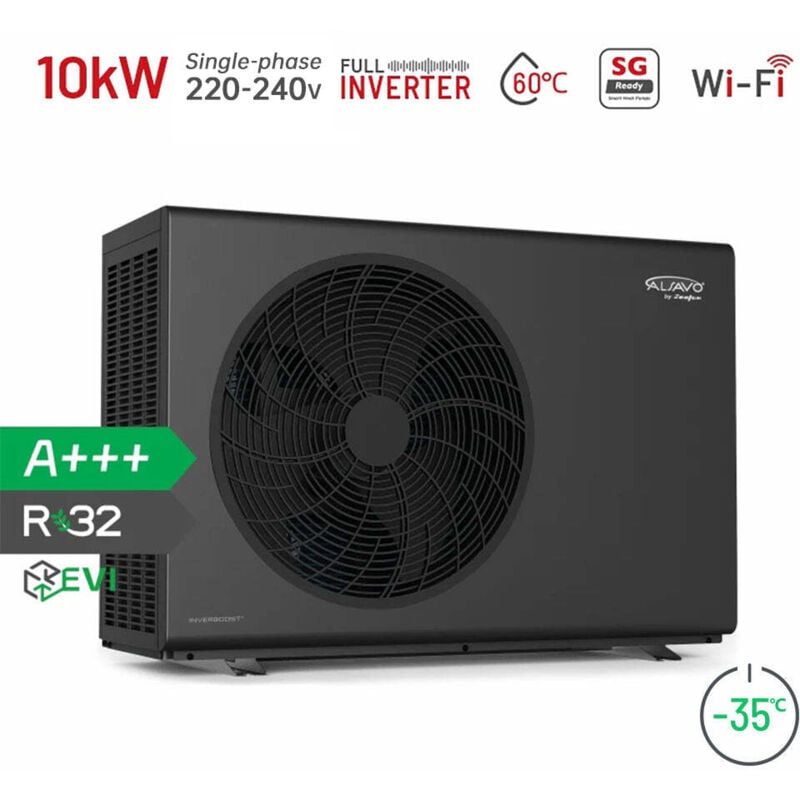 ALSAVO evi 10kW Luft-Wärmepumpe Monoblock - Einzel - Inverboost Multifunktional/Warmwasser