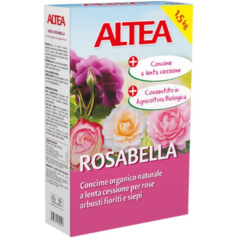 Rosabella Granular Bio-Dünger für Rosen, Hecken und Sträucher 1,5 kg - Altea