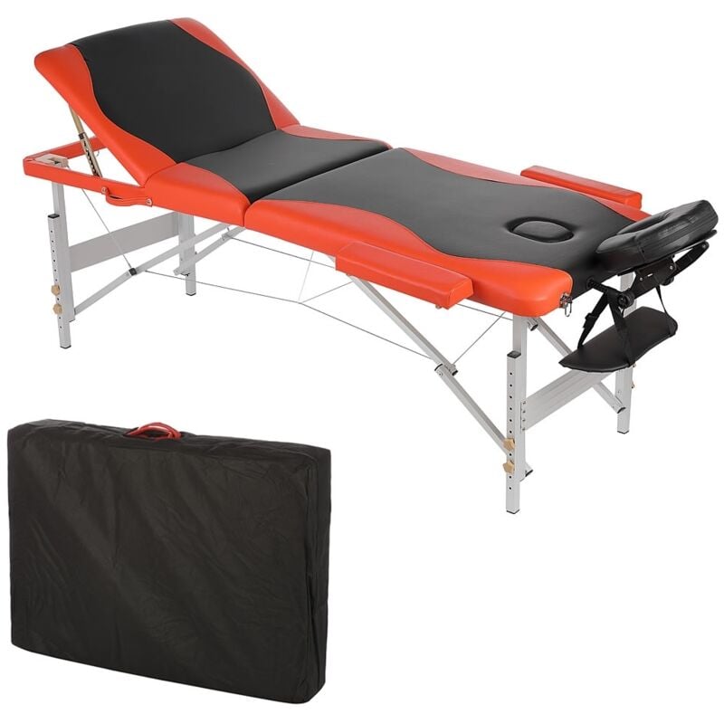 Aluminium 3 zonen massageliege therapieliege schwarz orange + tasche liege