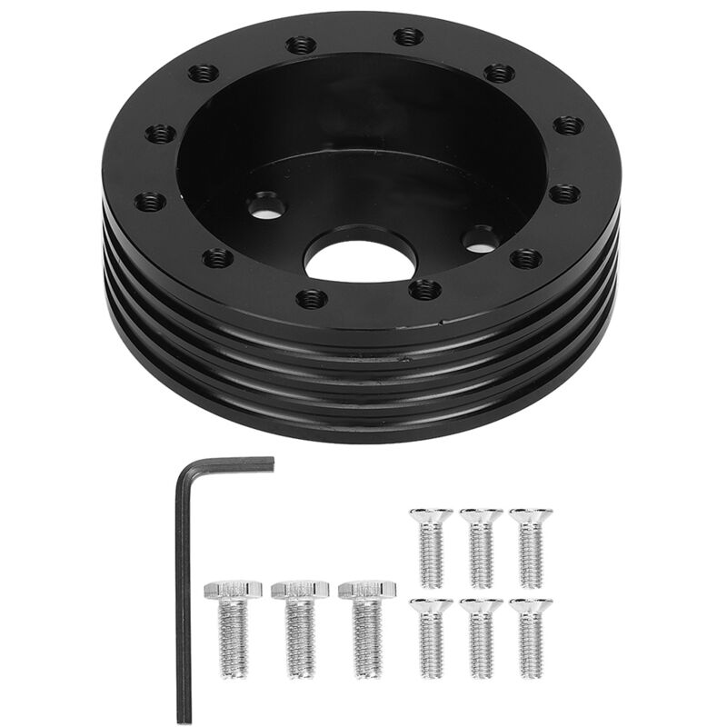 Aluminium-Lenkradnabenadapter für 5/6-Loch- bis 3-Loch-Felgen (Schwarz)