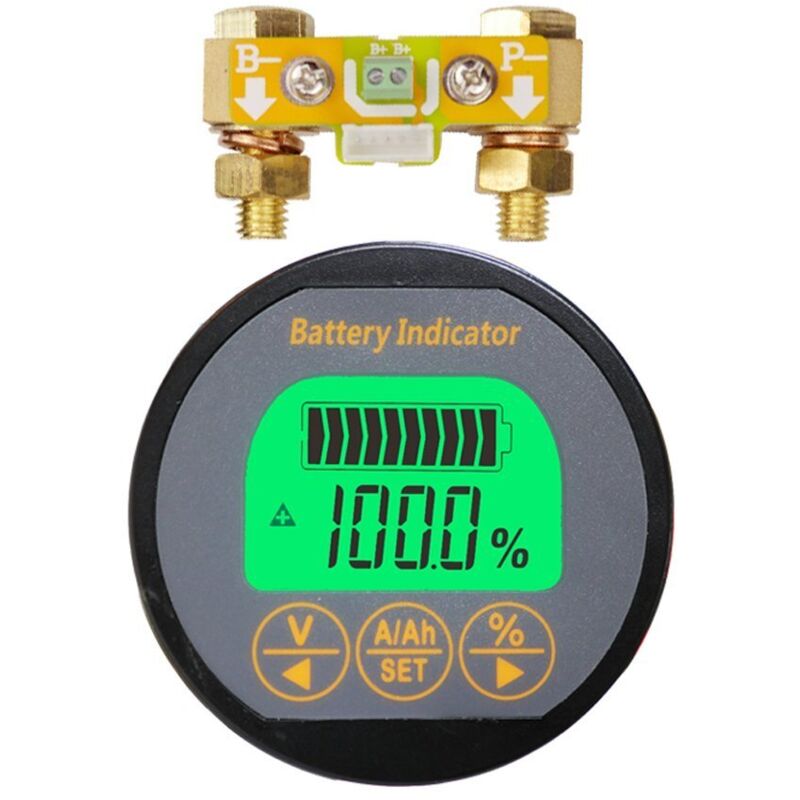 Ampnogy Batteriemonitor-Tester Voltmeter Amperemeter 8-120V 0-350A 999Ah für Auto, Motorboot, Wohnwagen, Wohnmobil, Solaranlage
