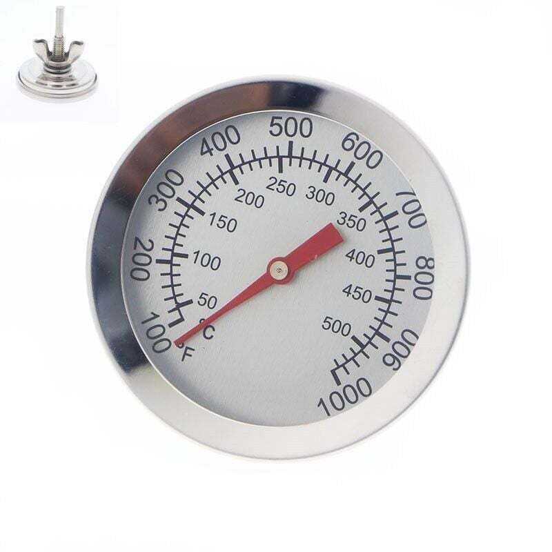 Analoges Kochthermometer – Temperaturbeständig – Für BBQ, Grill, Töpfe, Dutch Ovens, Smoker – Von 10 °C bis 500 °C Durchmesser 5,2 cm Silber, KoleZy