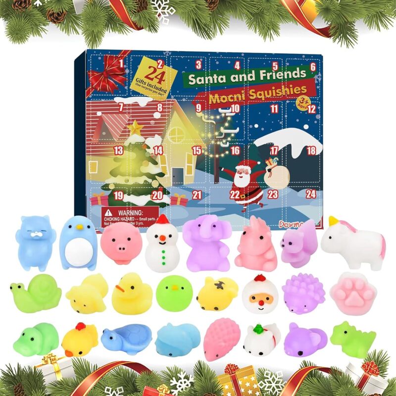 Andere Weihnachtsdekoration, 2023 Weihnachts-Adventskalender für Kinder, 2023 Weihnachts-Adventskalender für Kinder, 24 Gitter Weihnachten, süße