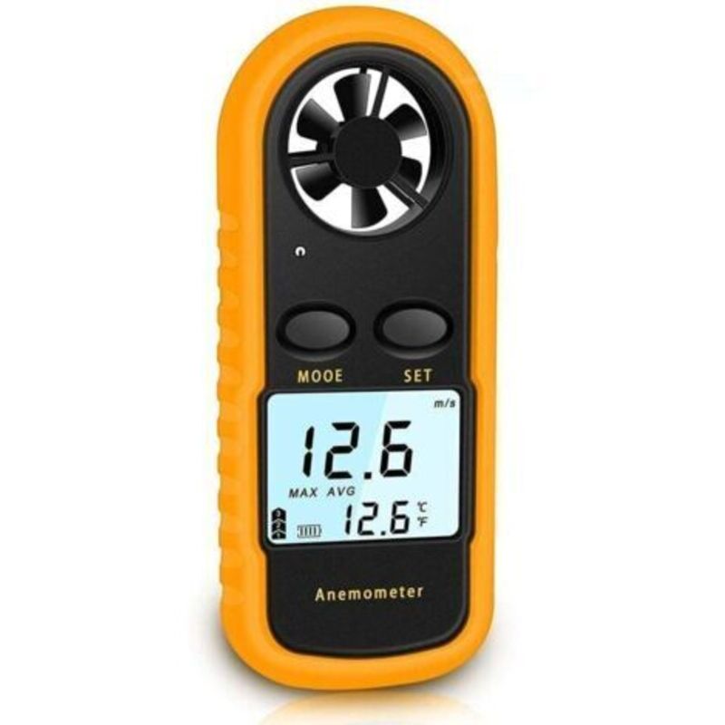 Tragbares Anemometer, hochpräzises digitales Anemometer (± 5 %) mit LCD-Hintergrundbeleuchtung, Handanemometer für den Außenbereich, HAVC, Drohnen,