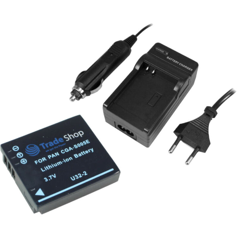 Trade-shop - angebot im set: Kamera Li-Ion Akku + Ladegerät mit Kfz Adapter für für Ricoh WG-M1 Action Outdoor Kamera Akku