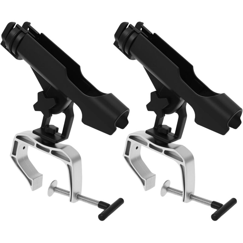 Angelrutenhalter Boot Reling, 360°-Drehung Rutenhalter Boot Klemme Verstellbare Bootsrutenhalter Schlauchboot für Boot Kajak Fischerboot Angelboot