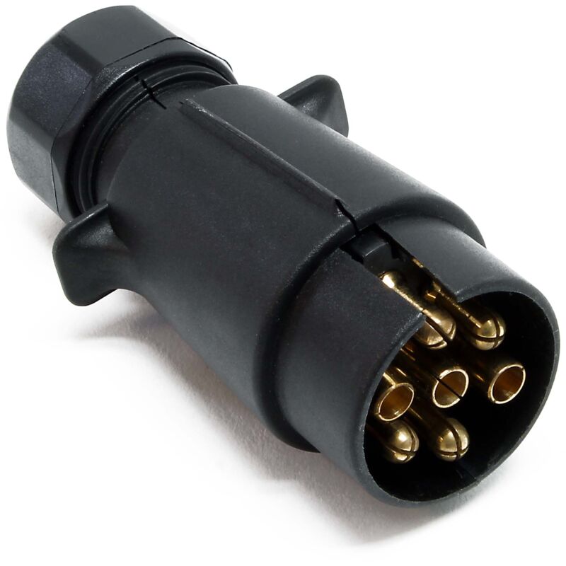 Wiltec - Anhänger Stecker 7-polig 12V, Kunststoff Adapter für pkw Anhänger, Anhängerkupplung Steckanschluss, Anhängersteckdose