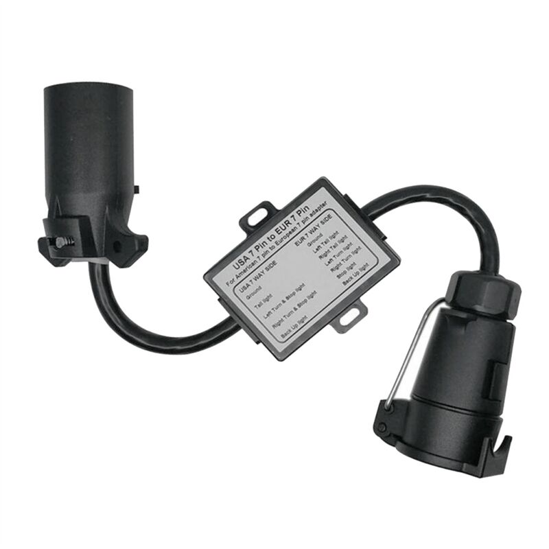 AnhäNger-Licht-Stecker, USA auf EU, 7-Wege-Steckdosen-Stecker-Adapter, Fahrzeug-Linker, AnhäNger-Stecker, AnhäNgerkupplung, AnhäNger-Stecker-Adapter