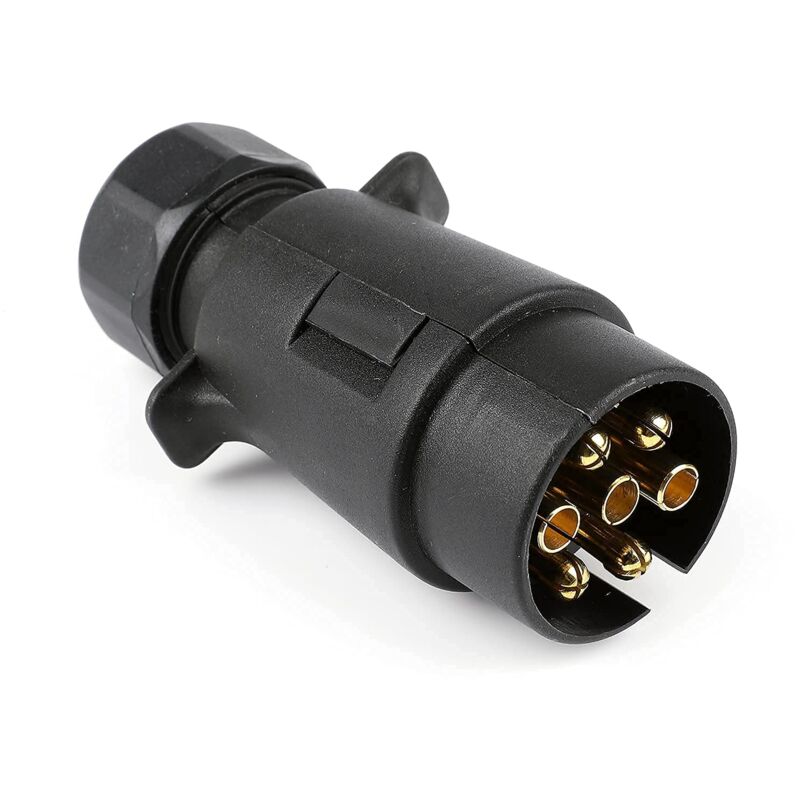 Anhängersteckdose 7-poliger Stecker 7-poliger Anhängerkupplungsstecker für Auto-Wohnwagen-Fahrradträger-Anhänger npterbl
