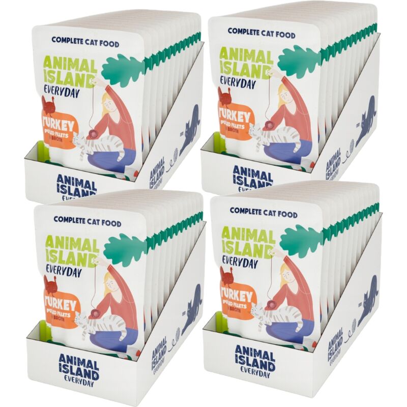 Katzennassfutter ANIMAL ISLAND Putenfilet für Katzen 4x12x85g