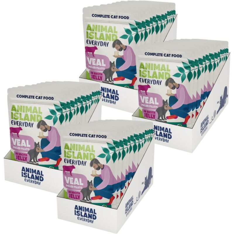 Animal Island NEW JELLY EVERYDAY Gezupfte Kalbsfilets in Gelee 48X85g