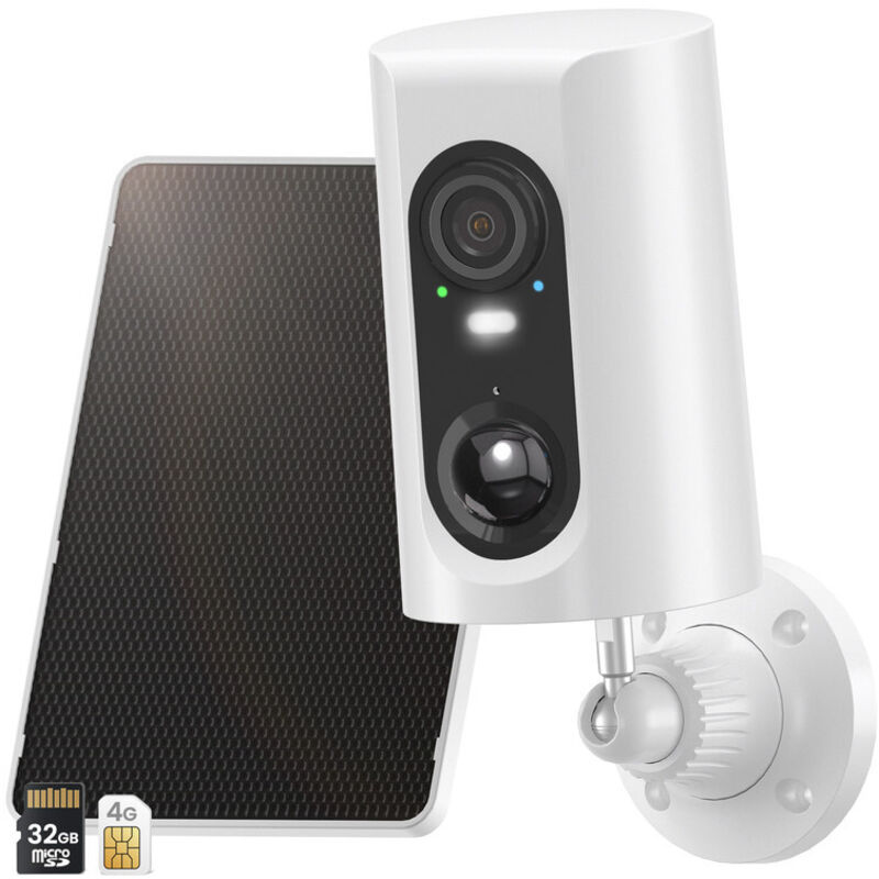 ANRAN 3G/4G LTE Outdoor-Überwachungskamera + Solarpanel, 2K-Funkkamera mit Akku, SIM-Karte + 32-GB-SD-Karte, G3M3 – 1 Stück
