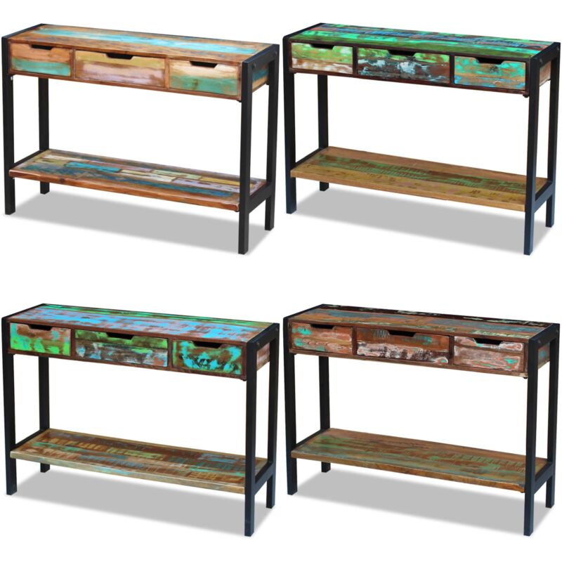 Sideboard mit 3 Schubladen Altholz Massiv - Sideboard - Vintage Sideboard - Altholzmöbel - Massives Holz - Stahlrahmen - Home & Living