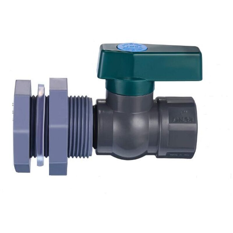 Odipie - Anschluss PVC-Wassertanks Wasserhahn 1 Zoll PVC-Regenfass mit Schottverschraubung und Schlauchadapter (1 Zoll)