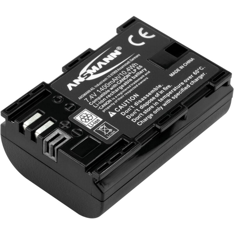 Kamera Akku lp E6 Li-Ion 7,4V 1400 mAh - ideal für Canon Eos 80D uvm. - Ansmann